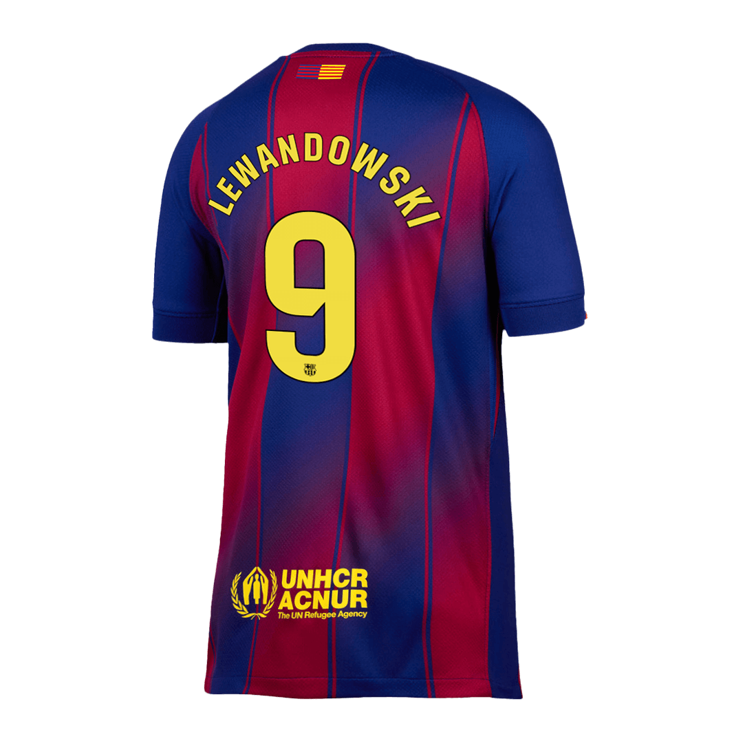LEWANDOWSKI #9 Barcelona Doma?a nogometna majica 2025/26 rde?a in modra