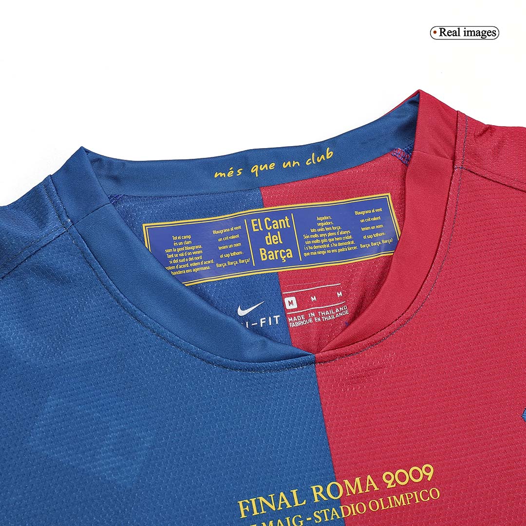 Retro MESSI #10 2008/09 Barcelona Domači Nogometni Dres z Dolgimi Rokavi - Finale Lige Prvakov