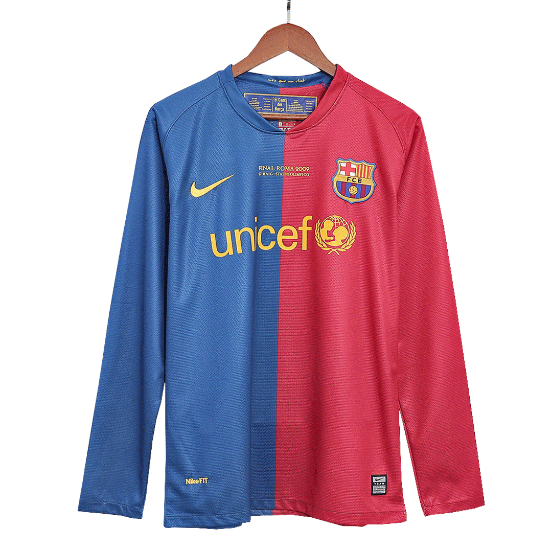 Retro Jersey XAVI #6 Barcelona Retro Jersey Home Long Sleeve Soccer Shirt 2008/09 - UCL Final