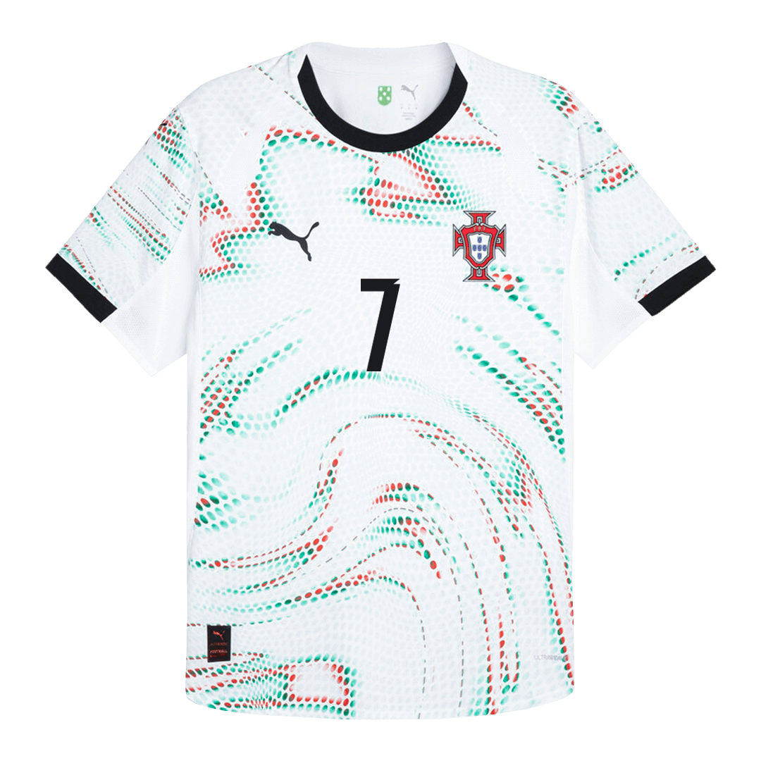 RONALDO #7 Camiseta de fútbol de visitante de Portugal auténtica 2025 Blanca