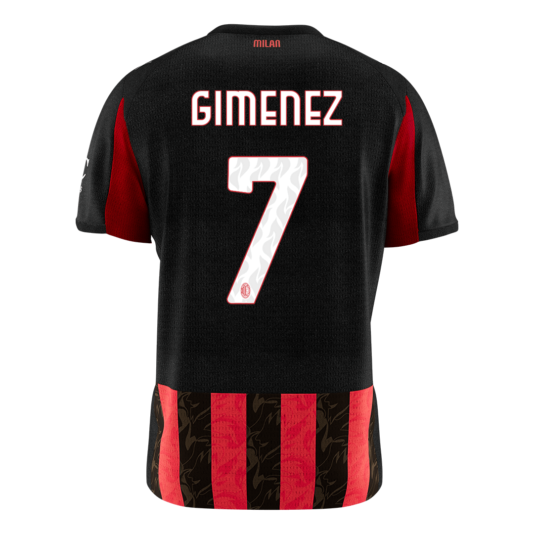 GIMENEZ #7 AC Milan Home Soccer Jersey 2025/26 Red&Black