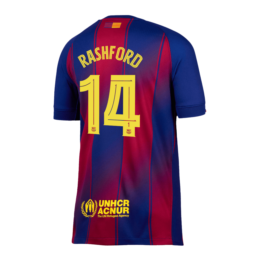 RASHFORD #14 Barcelona doma?a nogometna majica 2025/26 rde?a in modra - UCL