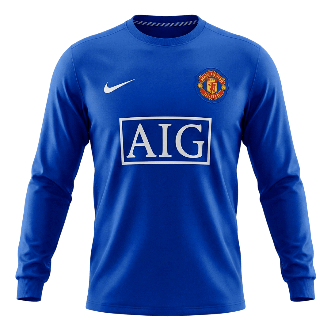 Camiseta Retro de Fútbol Manchester United Tercera Visitante Manga Larga 2008/09