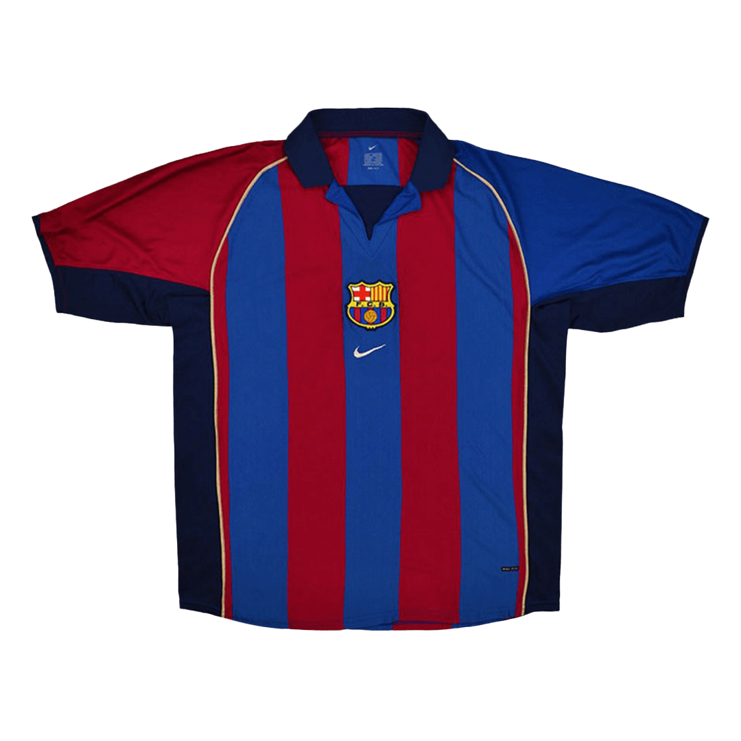 Retro Jersey RIVALDO #10 Barcelona Retro Jersey Home Soccer Shirt 2001/02