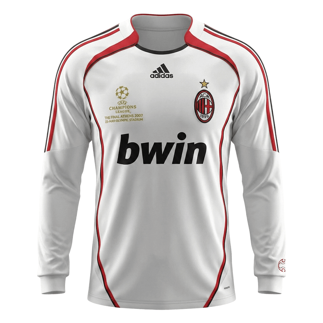 Camiseta de fútbol retro del AC Milan, visitante, manga larga 2006/07