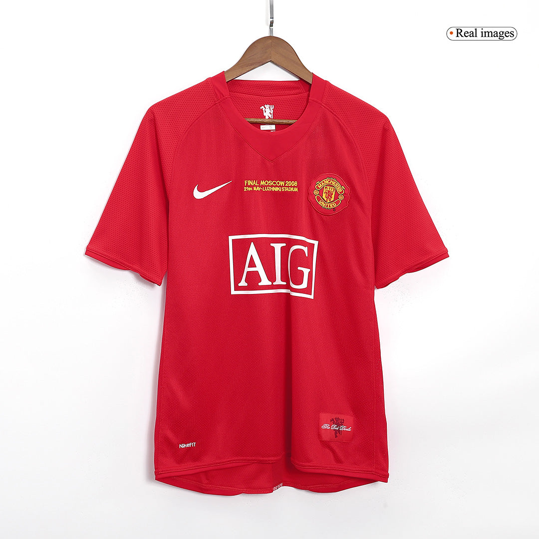 Camiseta de Fútbol Retro Manchester United RONALDO #7 Local 2007/08 - Final UCL