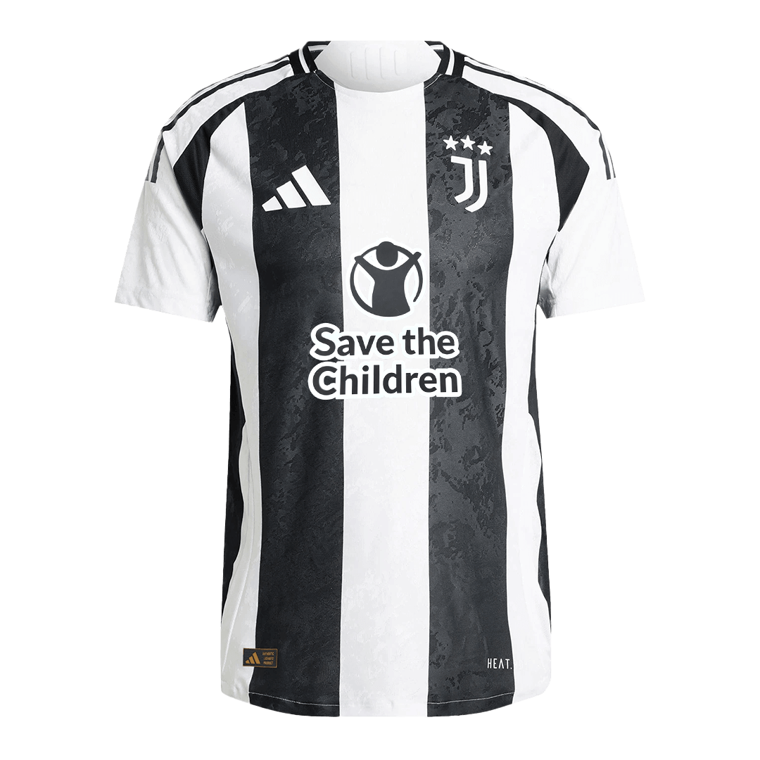 Auténtica camiseta de fútbol de la Juventus Home 2024/25 de VLAHOVI? #9 - Patrocinador Save The Children