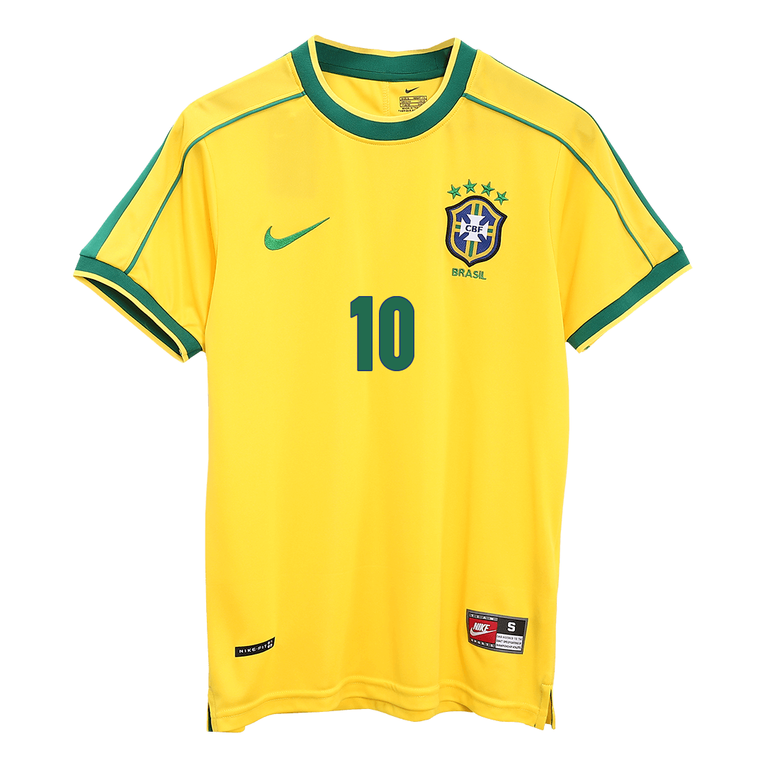 Rivaldo #10 Retro 1998 Brazilski Doma?i Nogometni Dres - Svetovno Prvenstvo