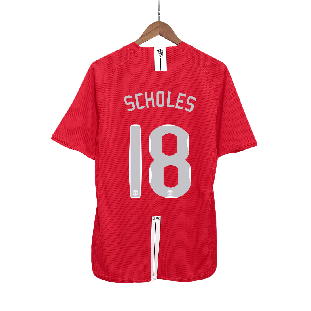Retro dres SCHOLES #18 Manchester United Retro dres domači nogometni dres 2007/08 - finale Lige prvakov