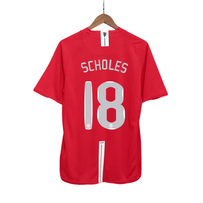 Retro dres SCHOLES #18 Manchester United Retro dres domači nogometni dres 2007/08 - finale Lige prvakov