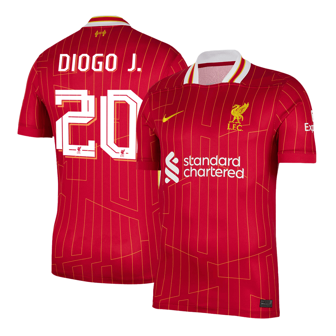 Camiseta de fútbol del Liverpool para casa DIOGO J. #20 2024/25 Roja - UCL