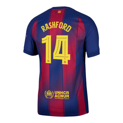 RASHFORD #14 Authentic Barcelona Doma?a nogometna majica 2025/26 rde?a in modra - UCL
