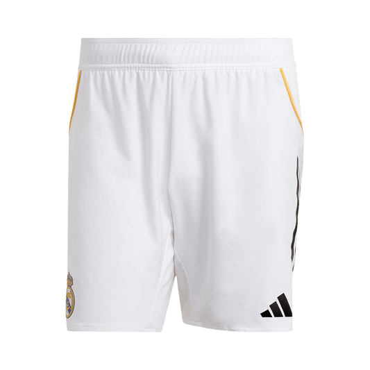Pantalón Corto de Fútbol Auténtico de Local Real Madrid Blanco 2025/26