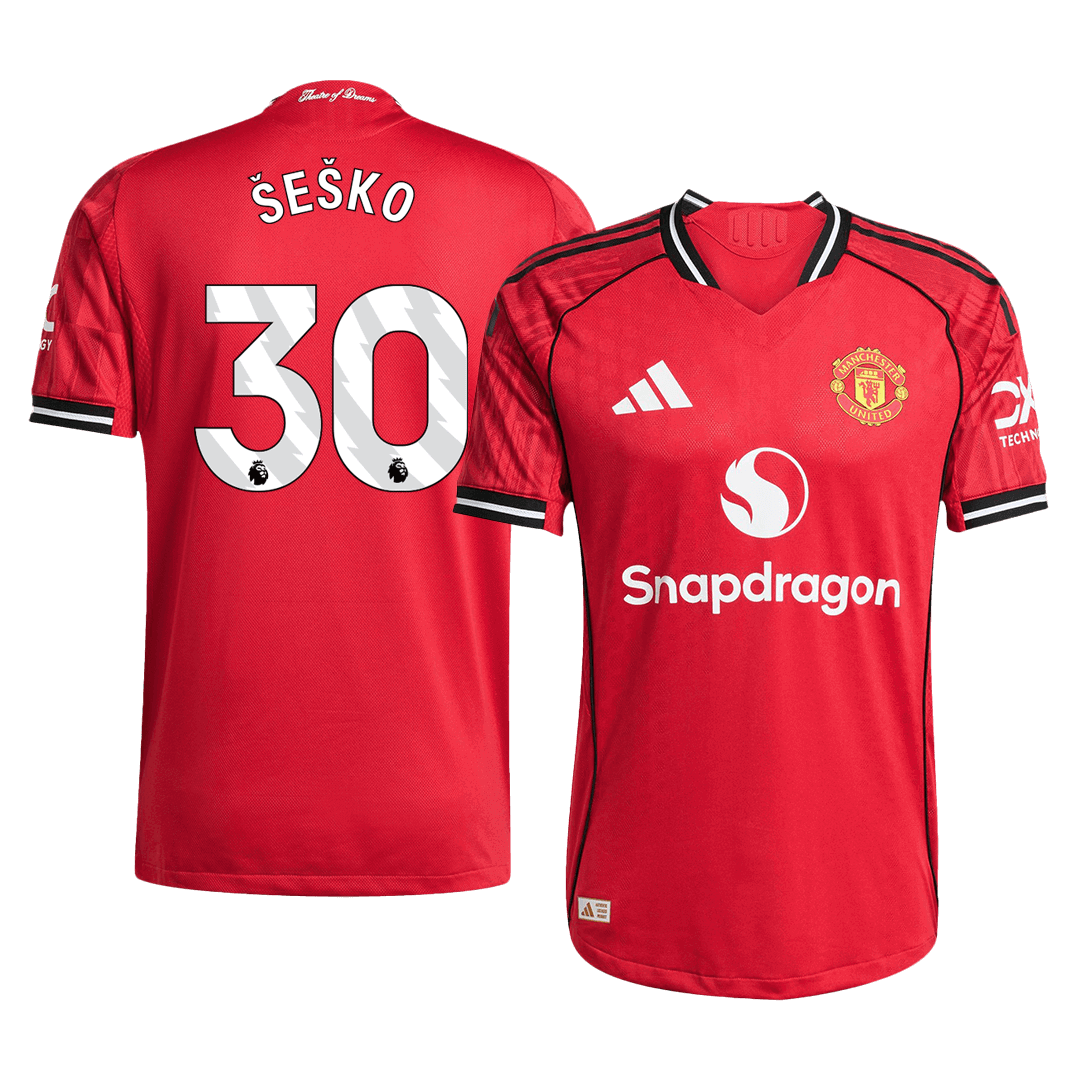 ŠEŠKO #30 Domači avtentični nogometni dres Manchester Uniteda 2025/26