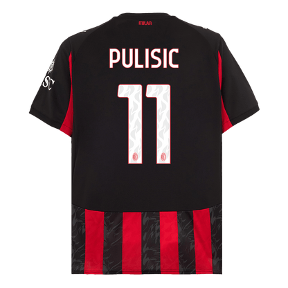 PULISIC #11 Domači nogometni dres AC Milan 2025/26 rdeče-črne barve
