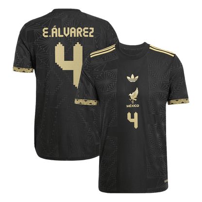 Mexico E.ÁLVAREZ #4 Third Away Soccer Jersey Authentic 2025 -Gold Cup