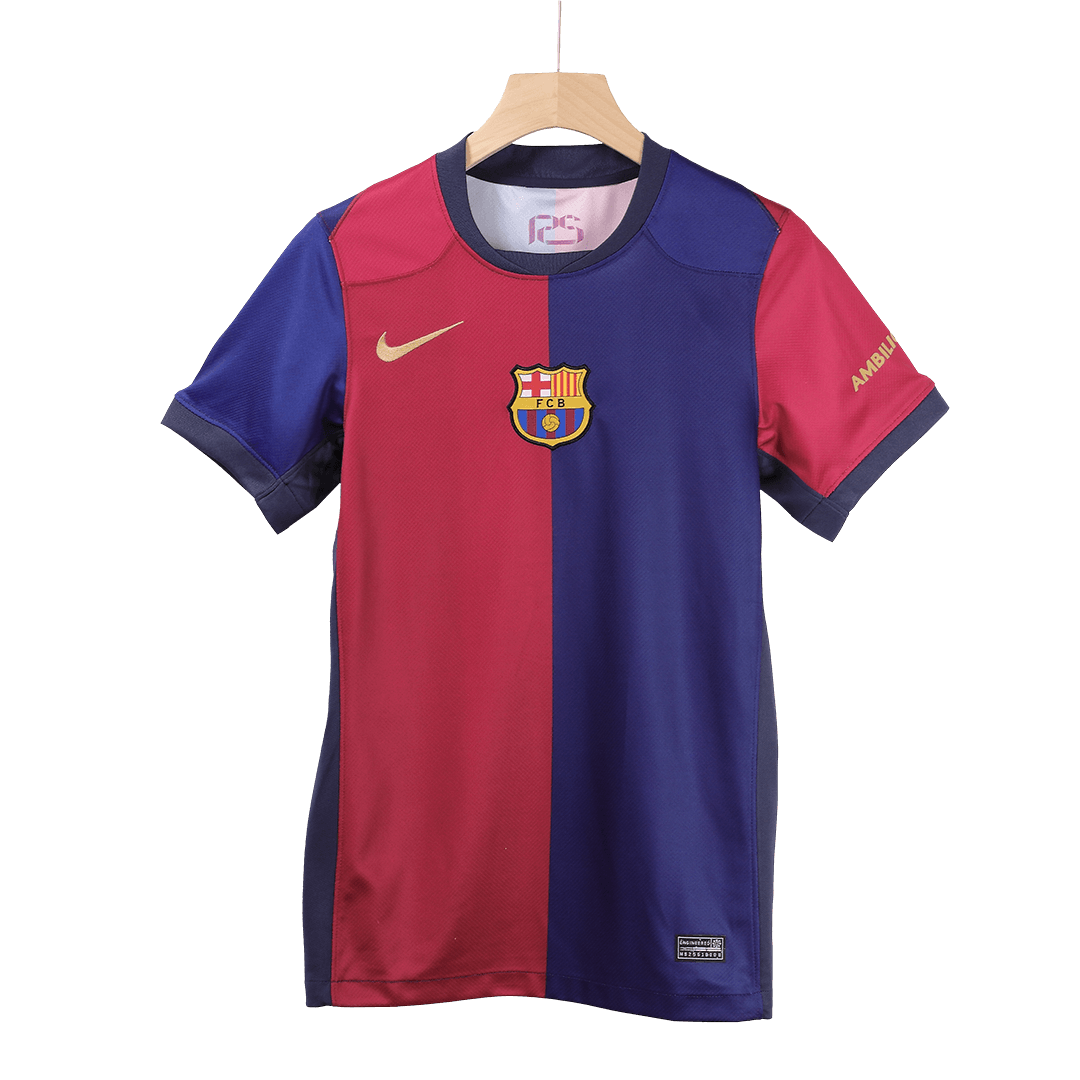 LEWANDOWSKI #9 Domači nogometni dres Barcelona 2024/25 – Logotip Spotify brez besedila