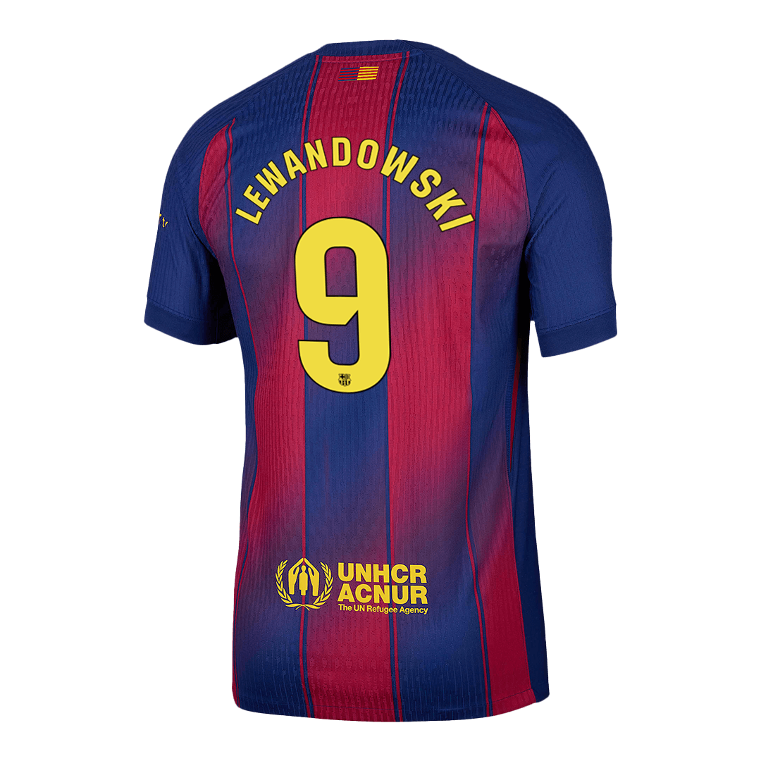 LEWANDOWSKI #9 Authentic Barcelona Doma?a nogometna majica 2025/26 rde?a in modra