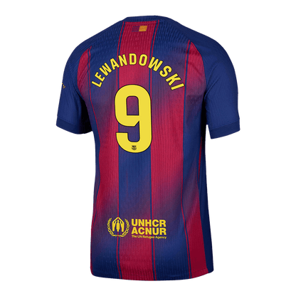 LEWANDOWSKI #9 Authentic Barcelona Doma?a nogometna majica 2025/26 rde?a in modra