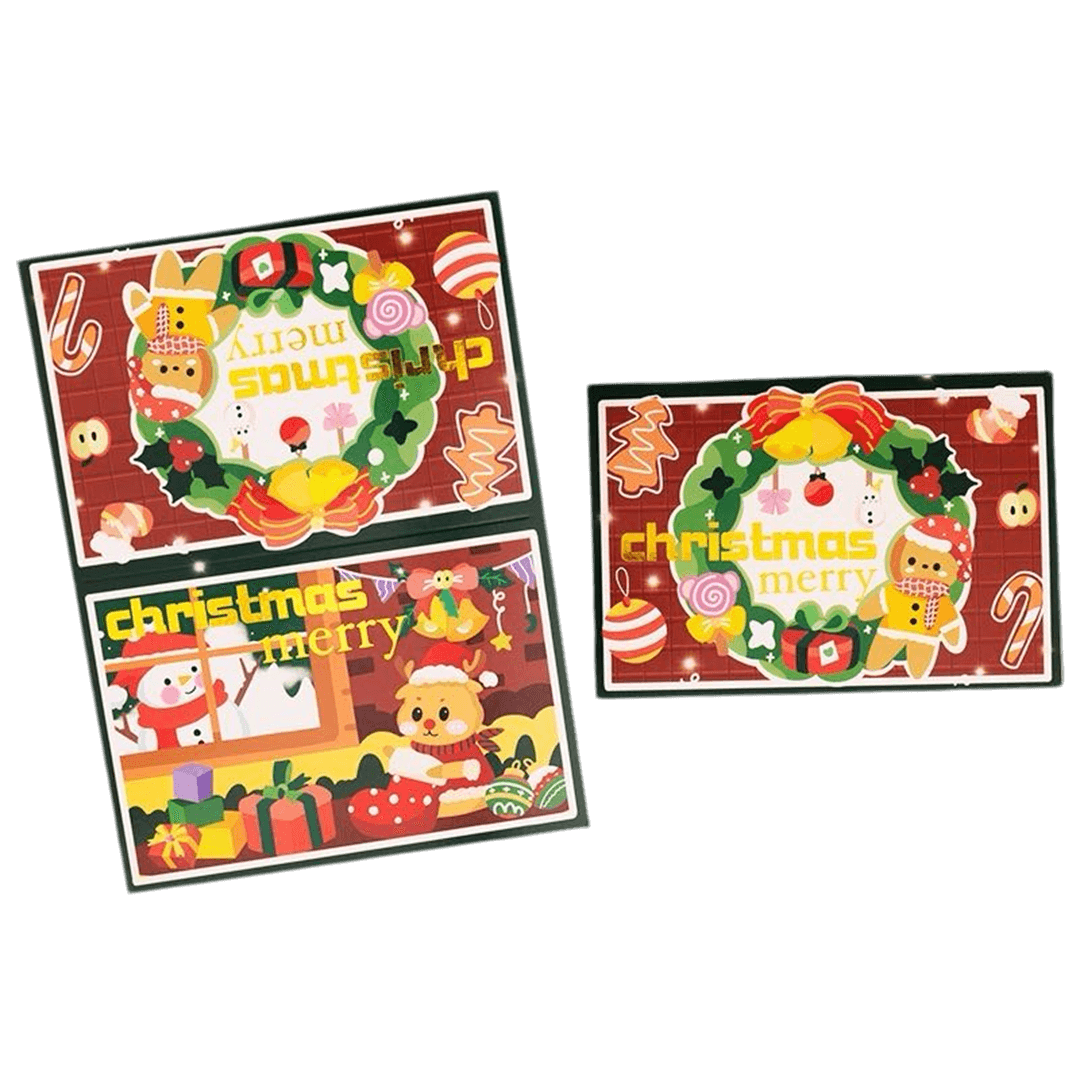 Tarjeta de Navidad personalizada – Corona de Navidad – Mensaje personalizado