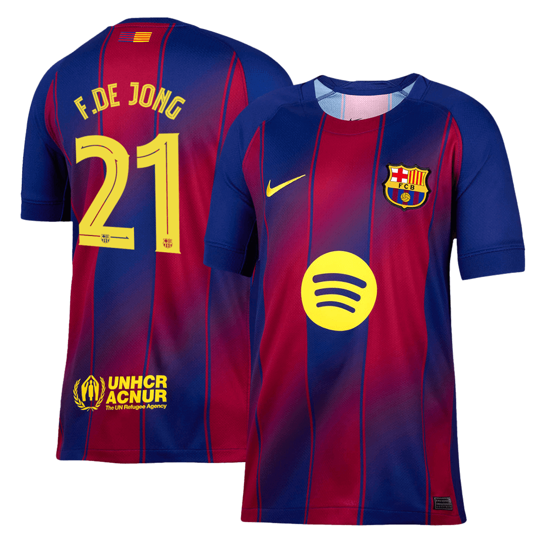 F.DE JONG #21 Barcelona doma?a nogometna majica 2025/26 rde?a in modra - UCL