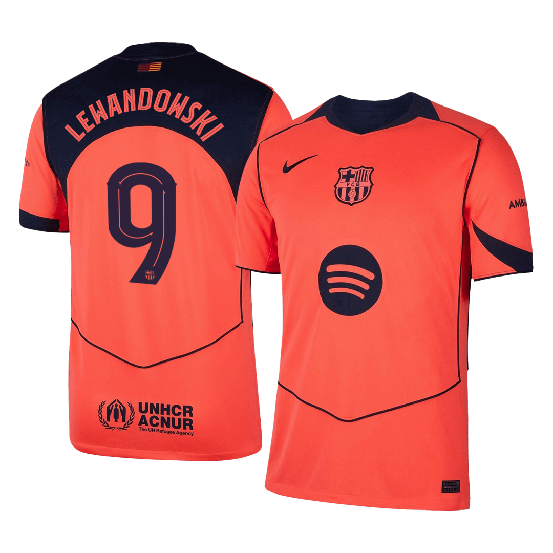 LEWANDOWSKI #9 Nogometni dres Barcelone za gostujočo tekmo 2025/26 - UCL