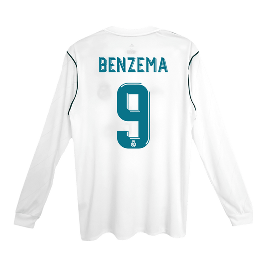 Camiseta Retro BENZEMA #9 Real Madrid Camiseta de Fútbol Retro Local 2017/18