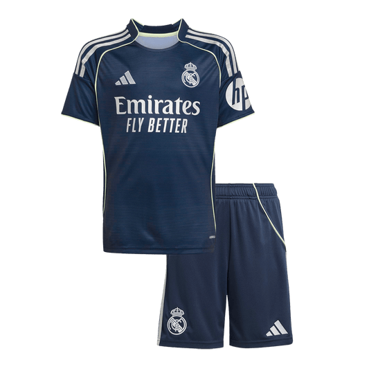 Conjunto de fútbol Real Madrid para niños de visitante 2025/26