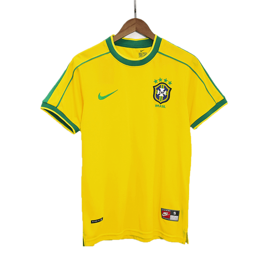 Camiseta de fútbol retro de Brasil 1998 para casa
