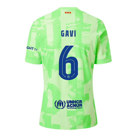 Camiseta de fútbol auténtica del GAVI #6 del Barcelona Tercera Equipación 2024/25 UCL