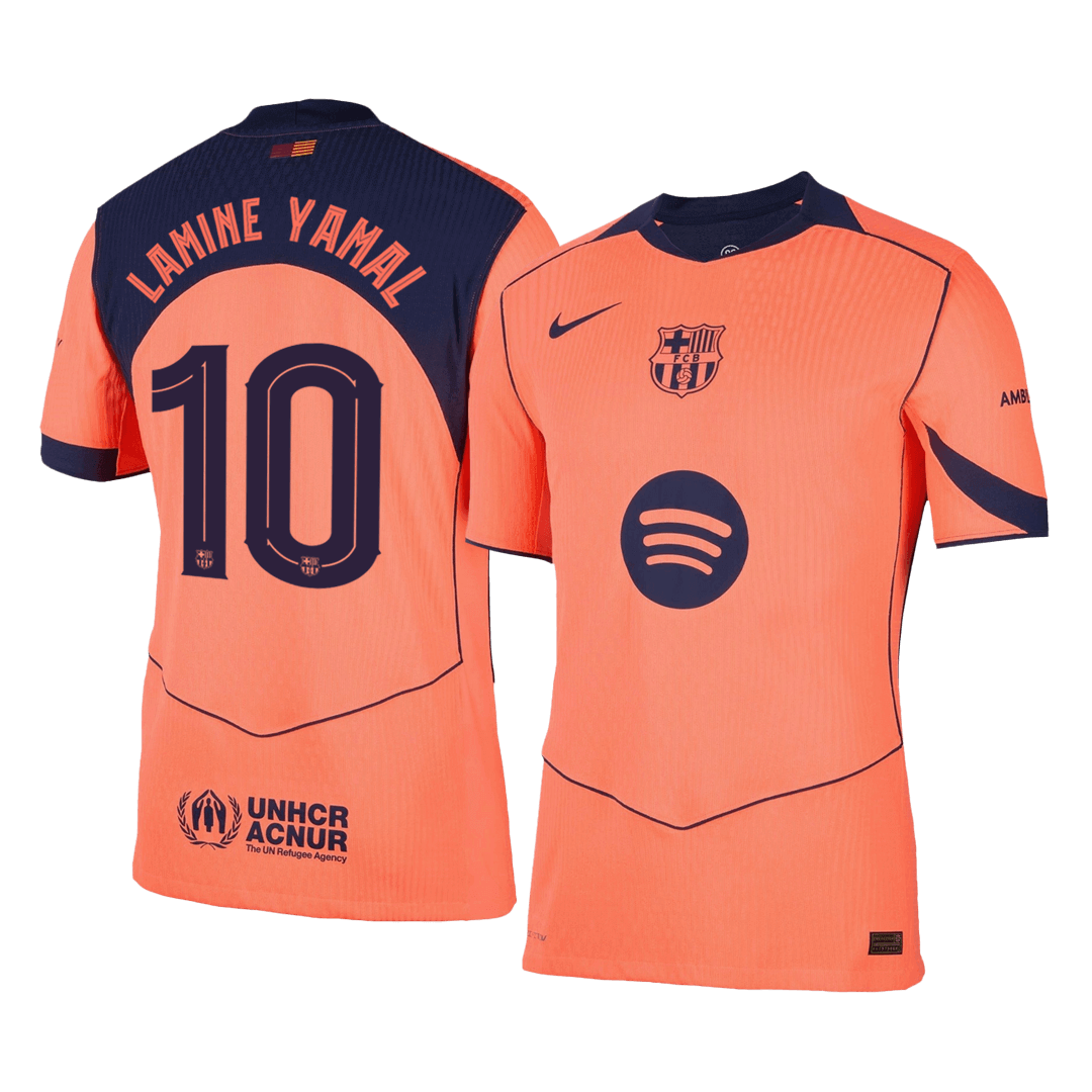 LAMINE YAMAL #10 Barcelona tretji gostujoči avtentični nogometni dres 2025/26 - Liga prvakov