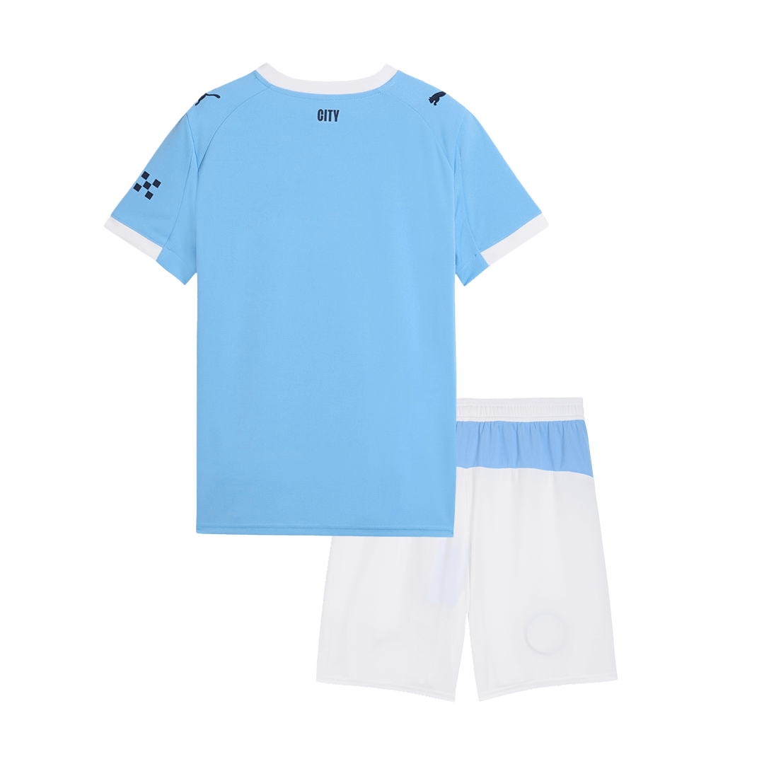 Equipación de fútbol de local del Manchester City para niños 2025/26