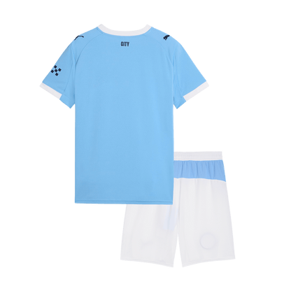 Equipación de fútbol de local del Manchester City para niños 2025/26