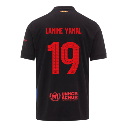 CAMISETA DE FÚTBOL LAMINE YAMAL #19 Barcelona Visitante 2024/25 - UCL (Logo de Spotify sin texto)