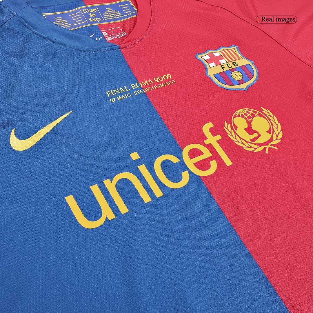 Retro MESSI #10 2008/09 Barcelona Domači Nogometni Dres z Dolgimi Rokavi - Finale Lige Prvakov