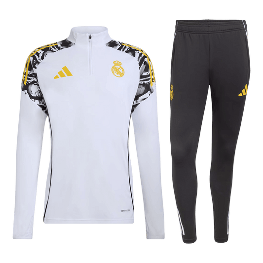 Conjunto de Sudadera con Cremallera Real Madrid x MARVEL para Niño (Top + Pantalones) 25/26 Blanco