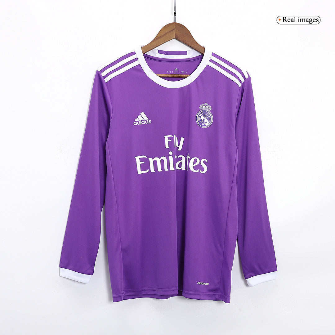 RONALDO #7 Real Madrid Retro dres gostujoči dolgi rokav nogometna majica 2016/17