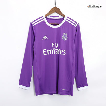 RONALDO #7 Real Madrid Retro dres gostujoči dolgi rokav nogometna majica 2016/17