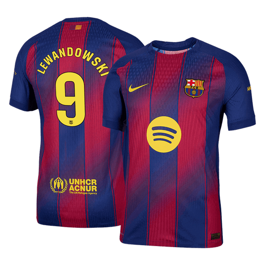 LEWANDOWSKI #9 Authentic Barcelona Doma?a nogometna majica 2025/26 rde?a in modra