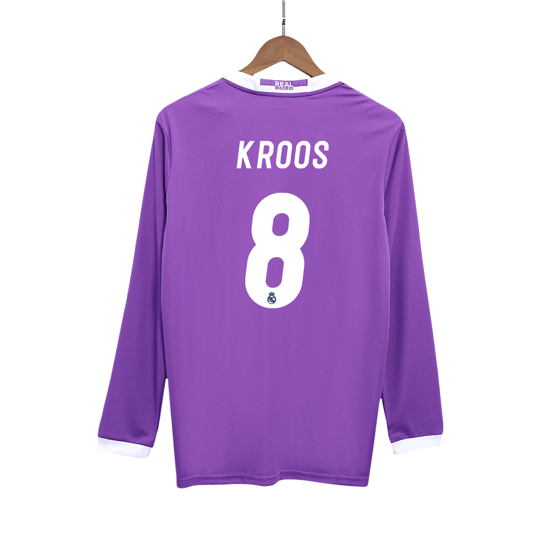 KROOS #8 Real Madrid Camiseta de fútbol retro de visitante de manga larga 2016/17