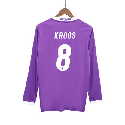 KROOS #8 Real Madrid Camiseta de fútbol retro de visitante de manga larga 2016/17