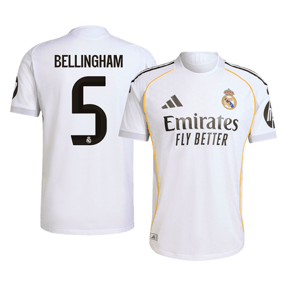 Authentic BELLINGHAM #5 Soccer Jersey Real Madrid Home Shirt 2025/26