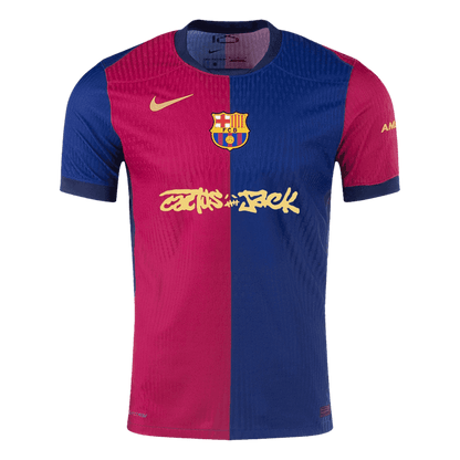 Pristna doma?a nogometna majica Barcelona x Travis Scott 2024/25 rde?a in modra