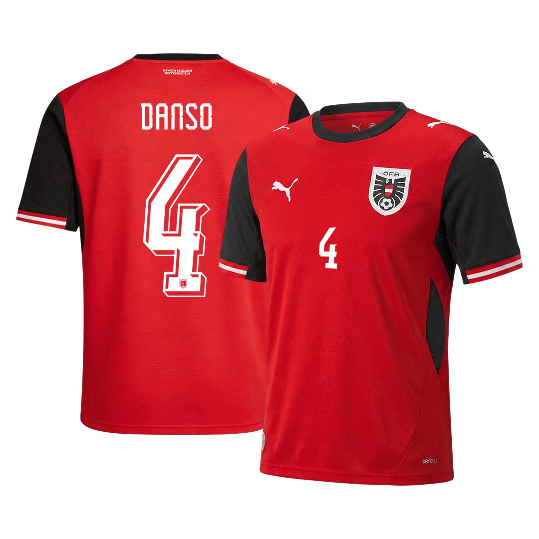 DANSO#4 Austria Camiseta de fútbol local Copa del Mundo 2026 Roja
