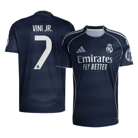 Camiseta de fútbol de visitante del Real Madrid 2025/26 de VINI JR. #7