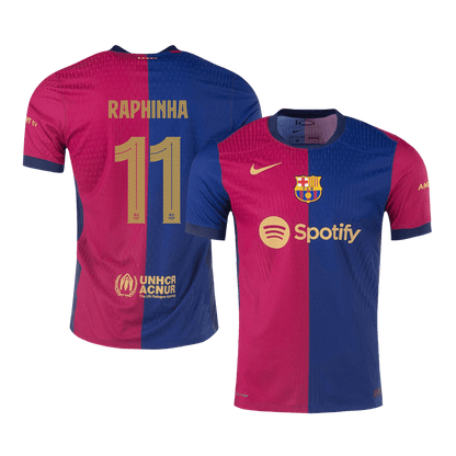 Avtenti?na nogometna majica RAPHINHA #11 Barcelona 2024/25 v gosteh, ?rna - UCL (nekdanji sponzor)