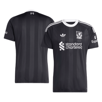 Camiseta de portero de fútbol del Liverpool 2025/26 Negra