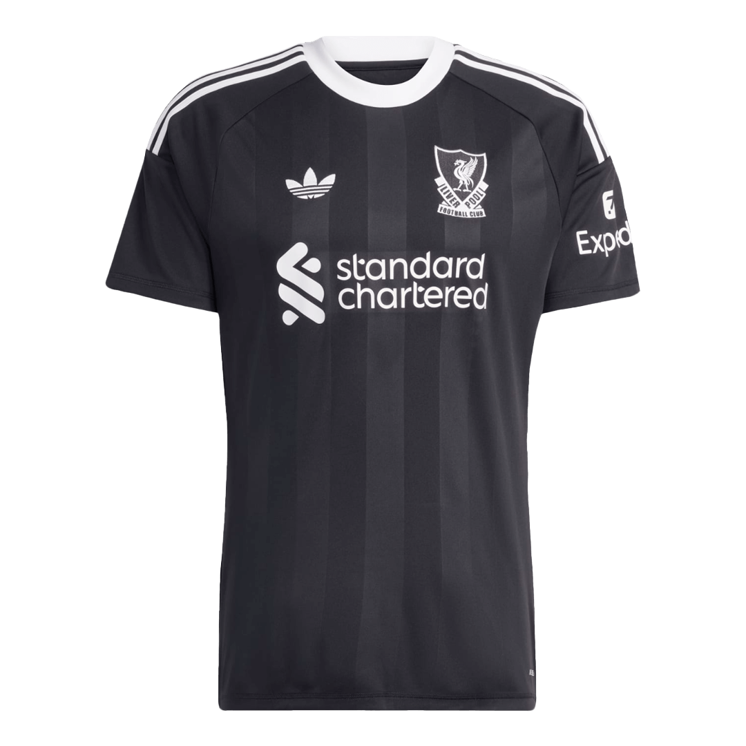 Camiseta de portero de fútbol del Liverpool 2025/26 Negra