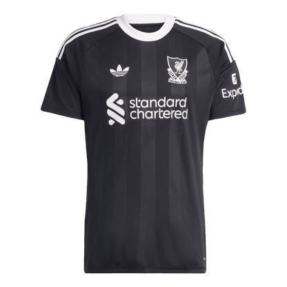 Camiseta de portero de fútbol del Liverpool 2025/26 Negra