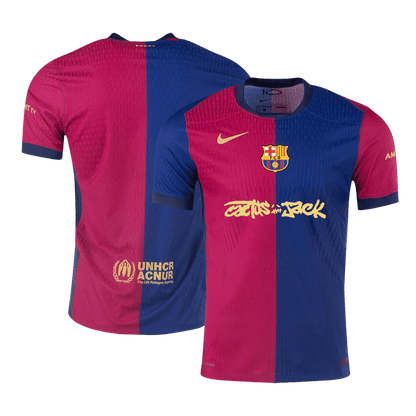 Pristna doma?a nogometna majica Barcelona x Travis Scott 2024/25 rde?a in modra